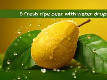 Fresh ripe pear with water drops preview picture