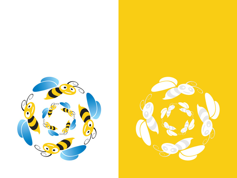 Bee logo vector icon illustration design