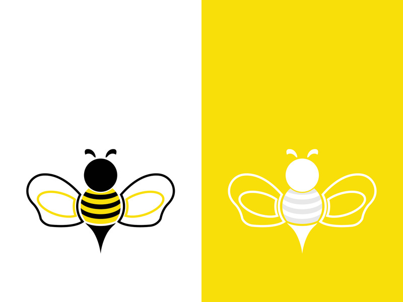 Bee logo vector icon illustration design