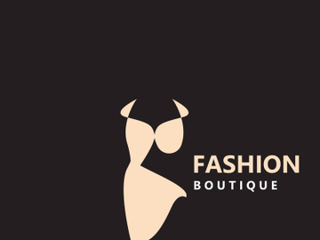 Dress woman logo design beauty fashion for boutique shop vector template vector preview picture