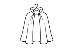 Minimalist white cape cloak hanging on wooden hanger. Elegant fashion garment for luxury branding and editorial use.