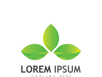 Natural green leaf logo design. preview picture