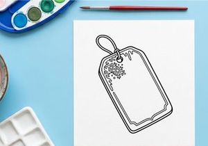 Leere Weihnachts-Geschenkanhänger mit Schneeflocken-Illustration