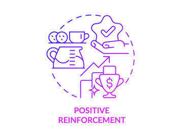 Positive reinforcement purple gradient concept icon preview picture