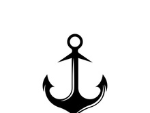 Anchor logo icon boat ship marine navy design vector