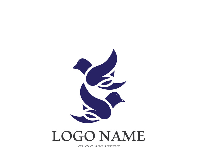 Dove bird logo vector design illustration