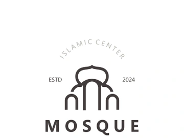 Mosque Logo design, simple islamic architecture, emblem symbol islamic center vector template preview picture