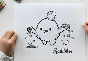 Cute cloud with sprinkles raining vector illustration