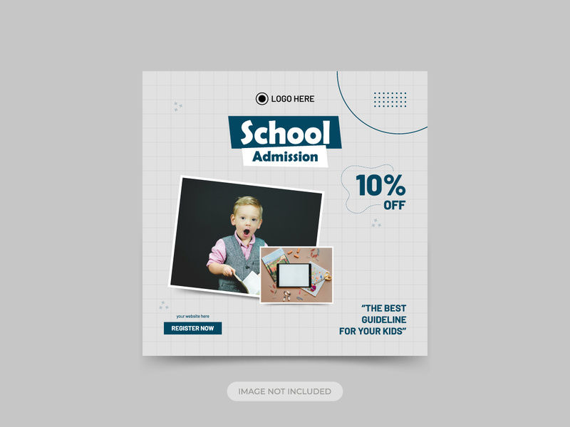 School Admission Social Media Post And Web Banner Template