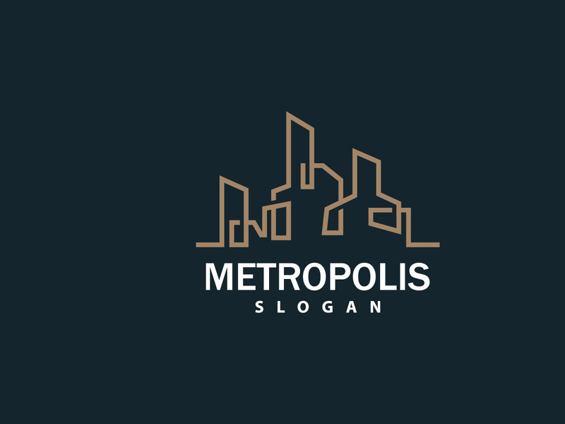 Cityscape Logo, Metropolis Skyline Design, City Building Vector, Icon Symbol Illustration