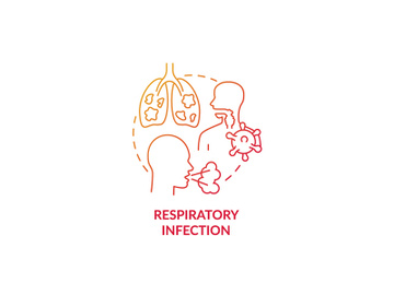 Respiratory infection red gradient concept icon preview picture