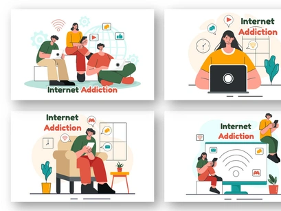 9 Internet Addiction Illustration