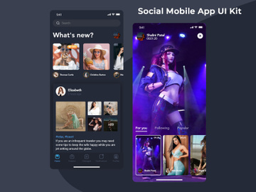 Social mobile app UI Kit preview picture