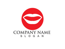 Lips woman logo and symbol vector