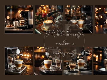 While the coffee machine is making coffee preview picture