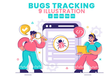 9 Bugs Tracking Tool Illustration preview picture
