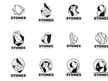 Stone Logo, Vector Stone Modern With Geometry Line Style