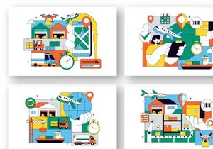 10 Logistics Vector Illustration