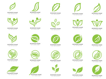 Eco leaf green vector logo preview picture