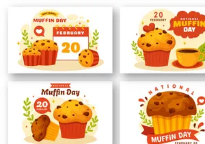12 National Muffin Day Illustration