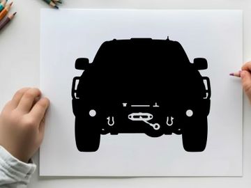 Silhouette of a 4x4 vehicle with winch and hooks preview picture