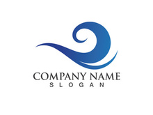 water wave logo design template