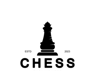 Chess strategy game logo with horse, king, pawn, minister and rook. Logo for chess tournament, chess team, chess championship, chess game application. preview picture