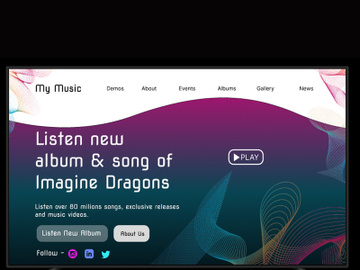 Landing Page For Web Music preview picture