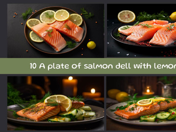 A plate of salmon dell with lemon preview picture