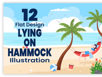 12 People Lying on Hammock Illustration preview picture