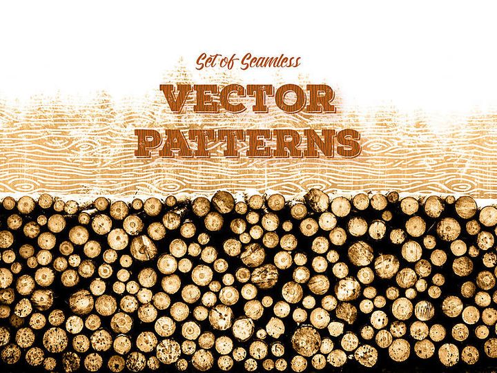 Forest Land Vector Kit: Wood Textures & Seamless Patterns