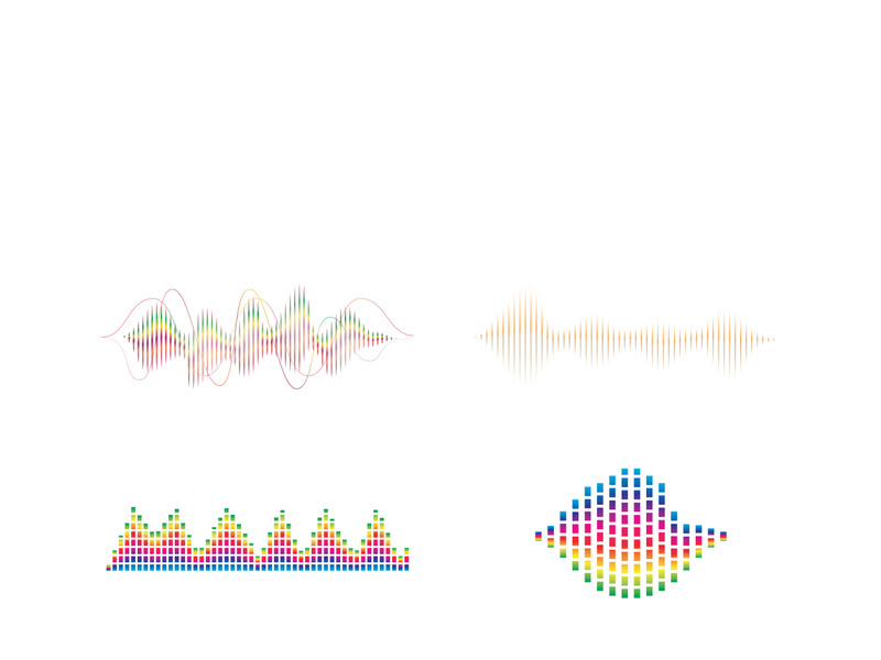 Sound waves set vector illustration icon design