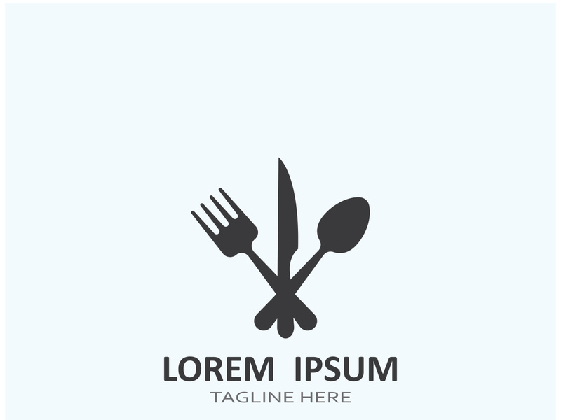 Creative spoon and fork logo.