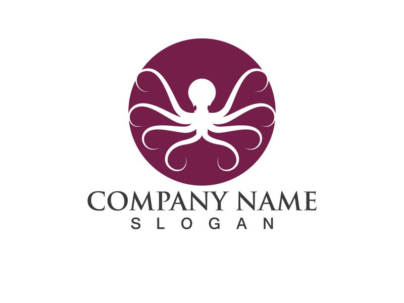 Octopus logo vector design symbol