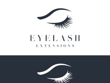 Luxurious and colorful eyelash extension logo.