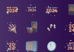 New year 2024 3D Illustration