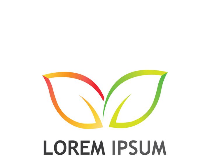 Colorful natural leaf logo design.