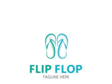 Flip Flop logo design style line art template illustration preview picture