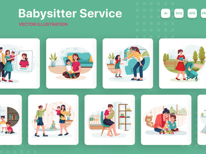 M147_Babysitter Service Illustrations