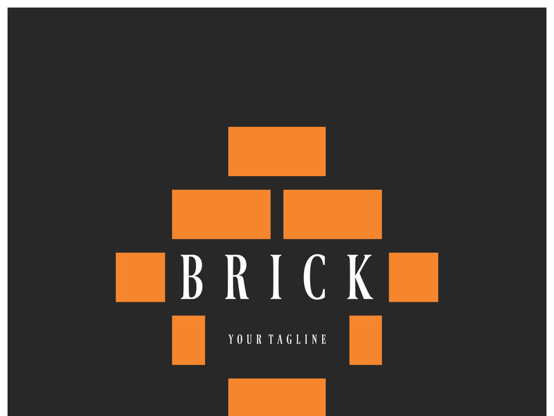 creative brick logo designs for buildings, architectural buildings, civil engineering, building materials shops