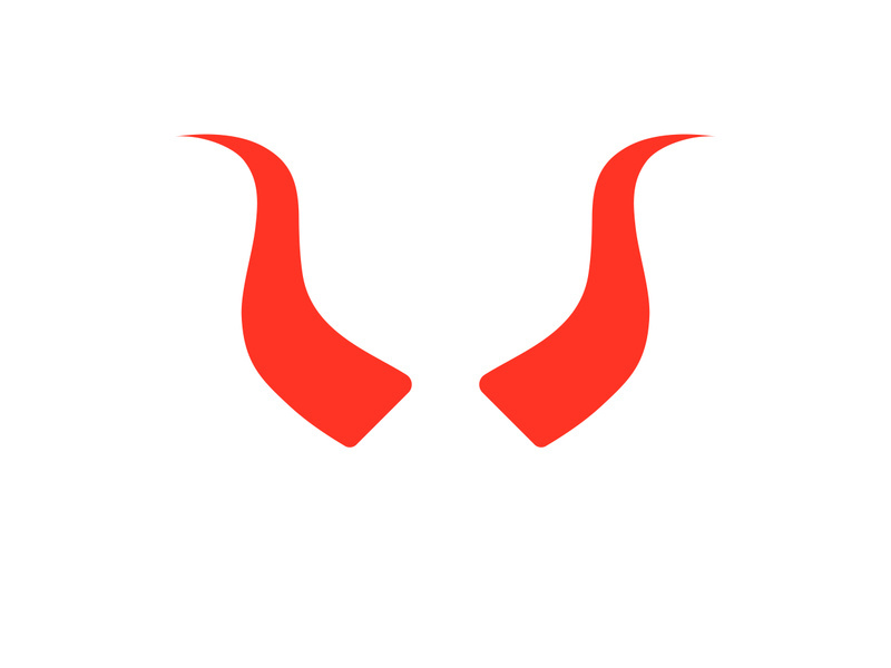 Devil horn red logo icon