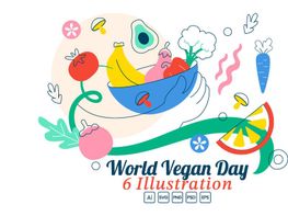 6 World Vegan Day Vector Illustration preview picture
