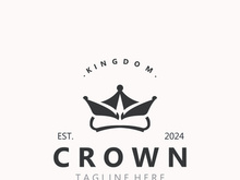 Crown logo simple design template. Vintage Crown Logo Royal King Queen concept symbol icon