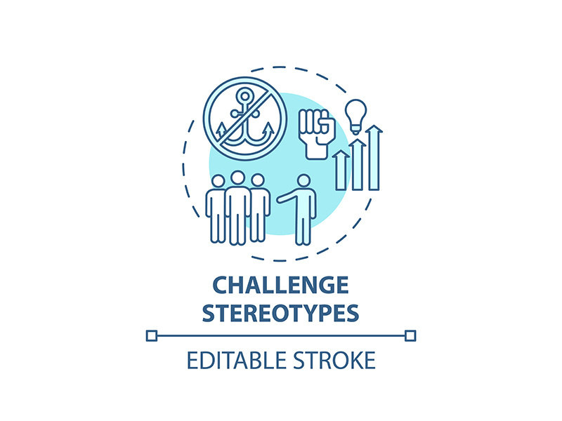 Challenge stereotypes concept icon