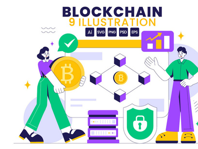 9 Blockchain Technology Illustration