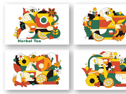 10 Herbal Tea Illustration