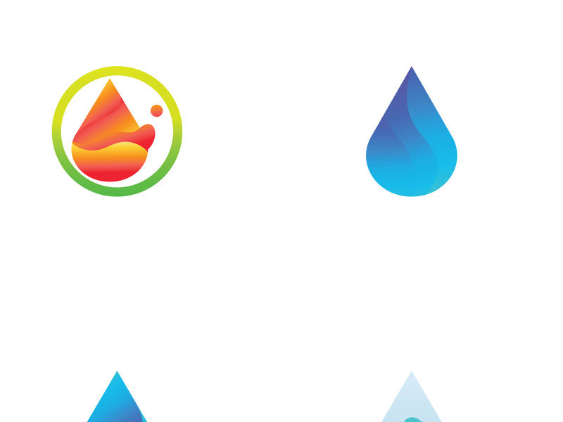 Modern colorful water drop logo design.