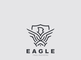 Eagle Logo minimalist style design template. Falcon Logotype Emblem identity preview picture