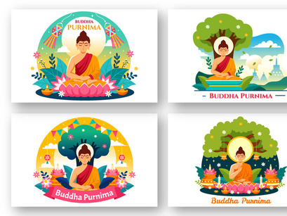 9 Buddha Purnima Illustration