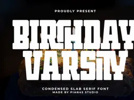 Birthday Varsity - Condensed Slab Serif Font Vorschaubild